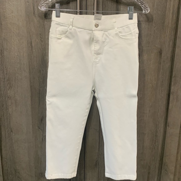 Source Unknown Pants - Classic White Stretch Denim Original Crop Capri Pant Women's Size 2
